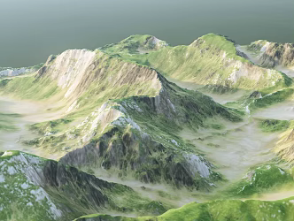 Modern mountain terrain landscape 3d model