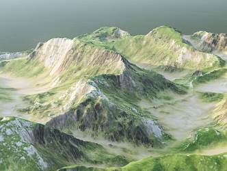 Modern mountain terrain landscape 3d model