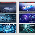 Future Technology Interface Design With Digital Data Charts And Infographics Elements 3d model