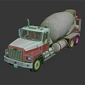 Red And White Heavy Duty Concrete Mixer Truck With Large Mixing Drum