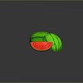 Fresh Watermelon Whole And Cut Open With Sliced Pieces Green Rind Red Flesh