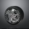 Modern Car Wheel Rim with Silver Spoke Design and Black High Performance Tire