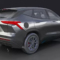 Gray Modern SUV With Sleek Design Front Grille And Alloy Wheels