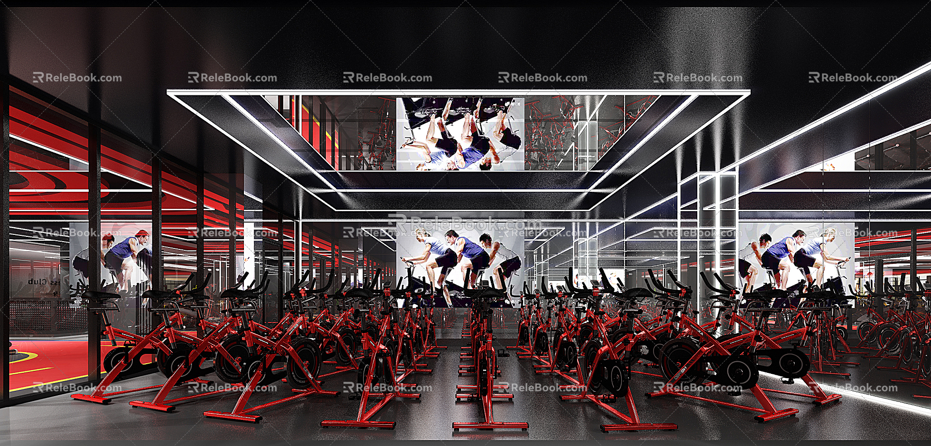 Modern Gym Gym Cycling Hall 3d model