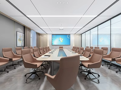 Modern style conference room conference hall conference table conference chair 3d model