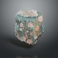 Natural Irregular Shaped Stone With Green And Pink Textured Surface For Construction Projects
