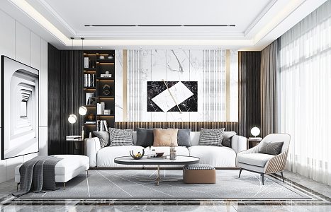 Light Luxury Living Room 3d model