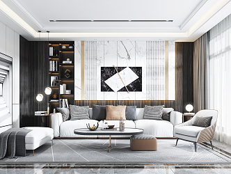 Light Luxury Living Room 3d model