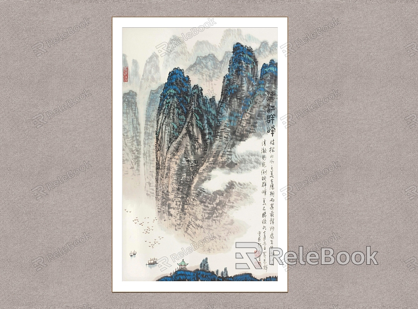 Lijiang River Huang Yanghui Landscape Painting Decorative Painting Traditional Chinese Painting model