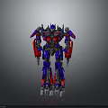 Detailed Blue Red Robot Action Figure With Mechanical Structure Design 3d model