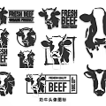 Creative Cow Head Icon Wall Decor With Various Black White Stylish Designs