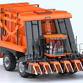 Orange Heavy Duty Agricultural Functional Vehicle With Front Cutting Blades Large Wheels And Cab
