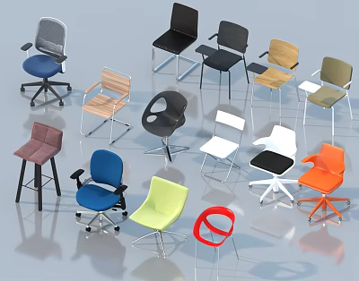 modern leisure chair office chair 3d model