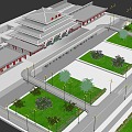 modern high-speed railway station 3d model