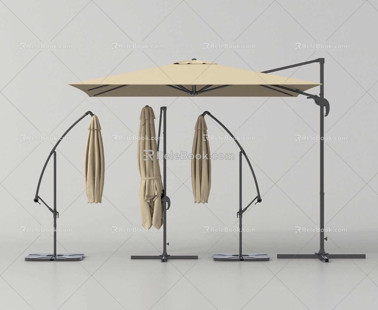 Modern Outdoor Parasol Sun Umbrella Folding Umbrella 3d model