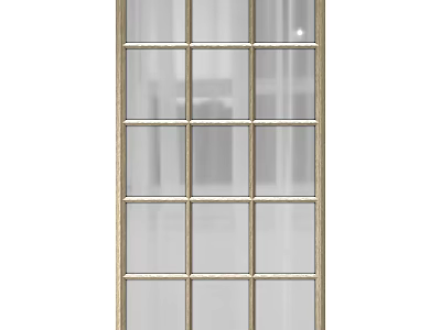 Casement Window With Aluminum Frame And Grid Glass Panels For Modern Home 3d model