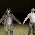 Game Movie Characters In Gas Mask And Casual Outdoor Cargo Pants Outfits
