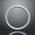 Fashionable Silver Bracelet With Twisted Rope Design And Shiny Metallic Surface