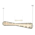 Modern Long Hanging Chandelier With Multiple Cylindrical White Light Shades And Metal Frame
