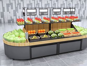 Modern shelf supermarket shelf fruit and vegetable rack 3d model