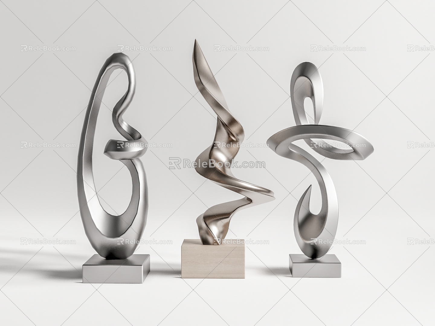 Modern Sculpture Metal Sculpture 3d model