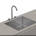 Stainless Steel Single Bowl Kitchen Sink with Modern Faucet on Light Colored Countertop