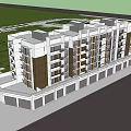 Modern Multi Story Residential Building Exterior With Balconies And Green Areas