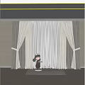 Elegant Beige Thick And Sheer Curtains With Tiebacks For Window Decoration