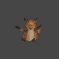 Cute Orange Baby Dragon Game Movie Character With Green Eyes And Wings