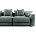 Spacious Gray Fabric Sectional Sofa With Modern Design Plush Pillows And Comfortable Seating 3d model