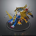 Colorful Mechanical Dragon Figure With Detailed Design Vibrant Blue Yellow Red Claw And Wing Elements