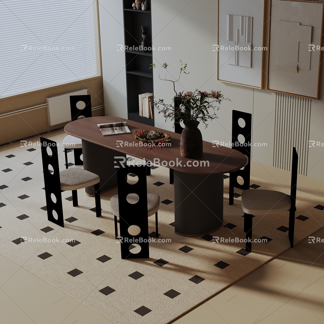 Modern dining table 3d model