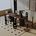 Modern dining table 3d model