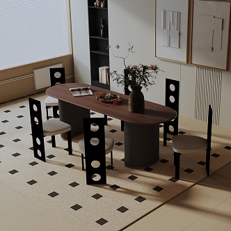 Modern dining table 3d model