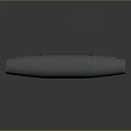 White Elongated Missile 3D Model With Green Surface Marker Dots And Open End