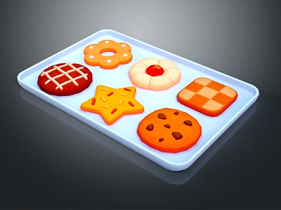 Modern Cookies Whole Wheat Cookies Food 3d model Modern Cookies Whole Wheat Cookies Food 3d model