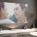 Home Theater Projection Monitoring With Projector And Clear Video