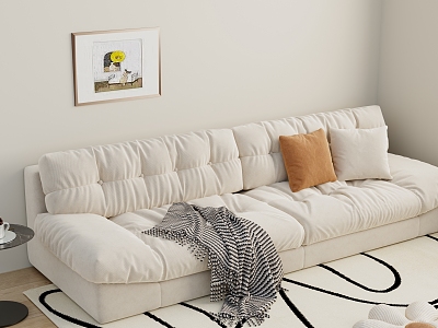 Cream wind sofa decoration hanging picture carpet side table model