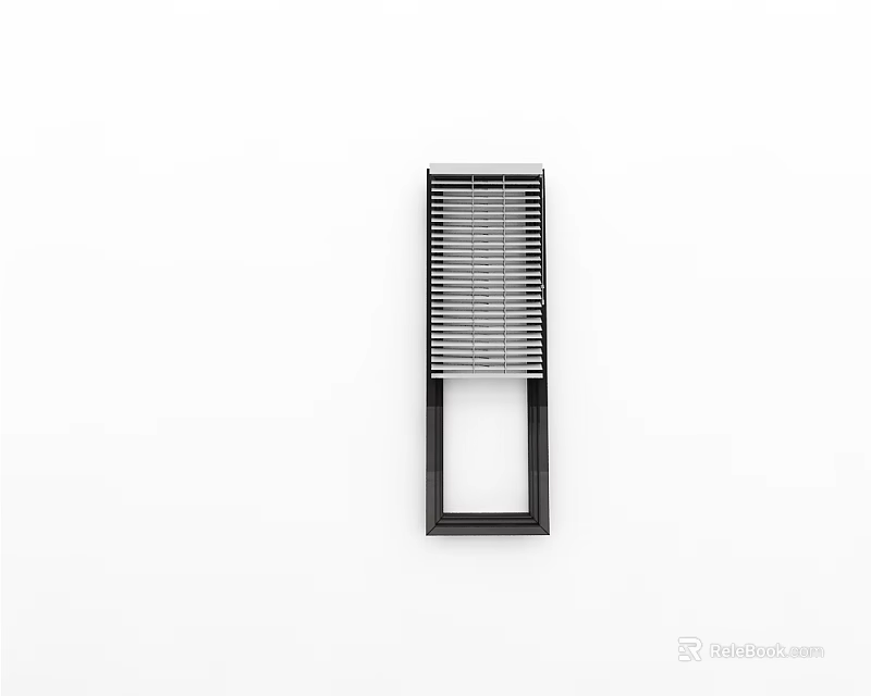 Modern Black Vertical Blinds Mounted On Window Frame For Home Decoration 3d model 