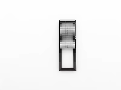 Modern Black Vertical Blinds Mounted On Window Frame For Home Decoration 3d model
