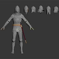 Medieval Knight Full Body Armor With Various Helmet Designs On 3d model