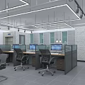 Modern Public Office Space With Open Layout Desks And Meeting Table