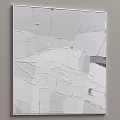 White Abstract Textured Painting With Layered Brush Strokes And Modern Art Style