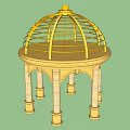 Shower Sauna Design With Golden Dome Columns And Elegant Framework Structure