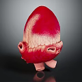 Detailed Human Heart Organ Model With Hair Like Textured Surface And Anatomical Details
