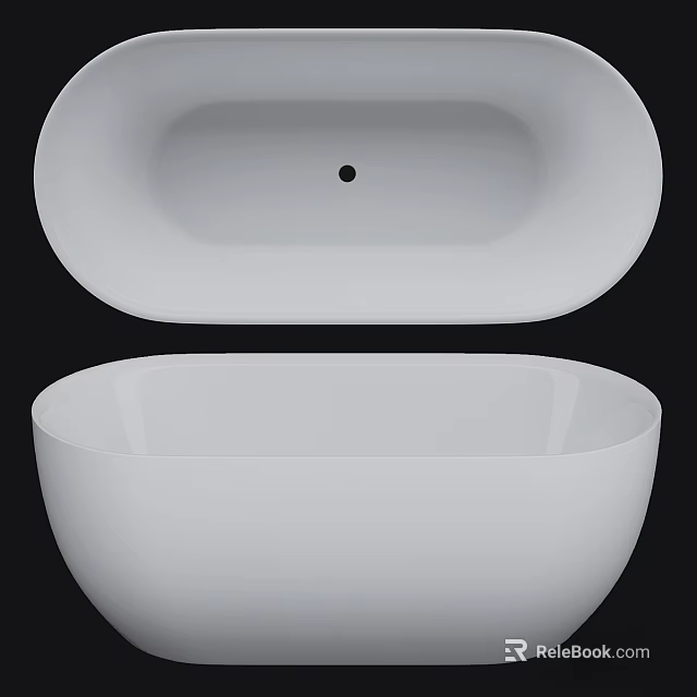 Modern White Freestanding Bathtub With Minimalist Design For Contemporary Bathroom Spaces 3d model 