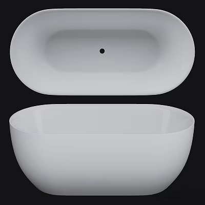 Modern White Freestanding Bathtub With Minimalist Design For Contemporary Bathroom Spaces 3d model