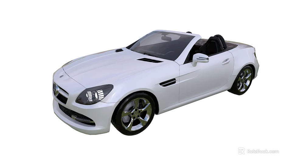 White Convertible Sports Car With Modern Design Sleek Body And Stylish Wheels 3d model 