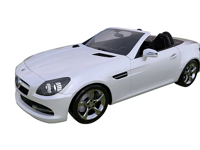 White Convertible Sports Car With Modern Design Sleek Body And Stylish Wheels 3d model