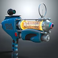Sci Fi Blue Weapon with Scope Circular Component and Glowing Core Design 3d model